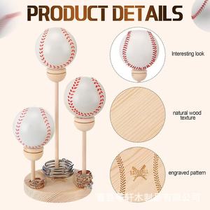 Cross-border wooden multi-layer baseball display rack, baseball collection base rack, <b>desktop</b> bracelet and ring stacking - Product Image 2