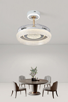 Nouveau ventilateur de plafond électrique moderne avec source de lumière LED, lustre invisible pour la maison, salon, salle à manger, chambre à coucher, télécommande