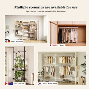 YIJIALE ランドリー 壁掛け 乾燥 ラック アンティーク 自立式 高耐久 メタル 衣類 ラック - Product Image 5