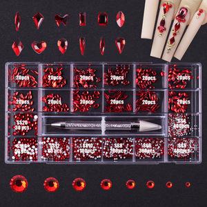 Set di Strass 3D in Plastica di Lusso per Nail Art con Cristalli Scintillanti, Colori AB Misti, Forme e Decorazioni a <span class=keywords><strong>Diamante</strong></span> - Product Image 3