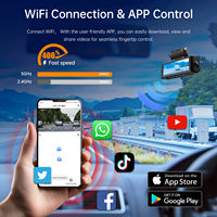 Caméra embarquée 4 canaux 4K+1K+1K+1K 360° en gros °   Caméra embarquée WIFI DVR pour voiture avec capteur G, GPS, caméra avant et arrière 4K, vision nocturne