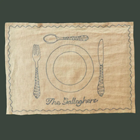 Napperons et serviettes de table en lin tissé à la main de haute qualité, broderie florale, option de logo personnalisé pour mariages, restaurants, maison