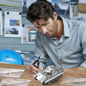 Piececool HP372-SK <span class=keywords><strong>1</strong></span>:<span class=keywords><strong>48</strong></span> <span class=keywords><strong>Panther</strong></span> D Tank, puzzle en métal 3D, modèle de construction en métal à collectionner, jouets pour adultes et enfants - Product Image 4