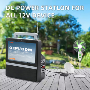 PicoSolar ST009 Pine 10inch Portable Solar <b>TV</b> System 20W Solar FM Radio 12V7AH Battery 2 UFO Shape Lights-Off-Grid ST009 12V DCT - Product Image 2