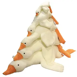 2024 뜨거운 판매 50-190cm 침대에 대 한 사랑스러운 큰 흰색 거위 인형 봉제 장난감 수면 인형 동물 베개 소녀 선물
