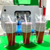 Machine de comptage automatique de gobelets à grande vitesse, enveloppeuse à flux contrôlée par PLC pour gobelets en plastique et en papier jetables, sacs de qualité alimentaire