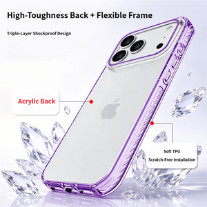 <span class=keywords><strong>Funda</strong></span> Transparente de Acrílico para Teléfono con Borde de Color, Antiamarilleo, Proveedor de Comercio Electrónico Transfronterizo para <span class=keywords><strong>iPhone</strong></span> 17 - Product Image 2