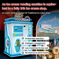 Machine à glaces commerciale YISO, vente directe d'usine, paiement par pièces et carte, entièrement automatique.