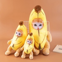 Bestseller transfrontalier Bibila Banana Pillow Peluche en polyester et coton PP 31cm-50cm, Poupée chat, Cadeau pour 0-24 mois, Unisexe, Fête