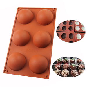 <span class=keywords><strong>Moule</strong></span> à gâteau en silicone, rectangulaire écologique 6 cavités, sphère demi-cercle, 6 trous, grande hémisphère, cuisson en forme de dôme, pour chocolat - Product Image 1
