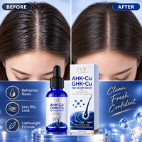 Sérum capillaire double peptide AHK-Cu GHK-Cu, marque privée, soin quotidien léger pour un cuir chevelu nourri et des cheveux d'apparence plus volumineuse, 30 ml