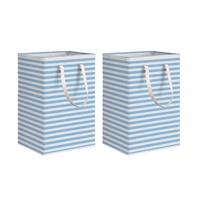 Panier à linge pliable compatible, moderne, minimaliste, en toile de coton rayée, imperméable, grande capacité, bac de rangement