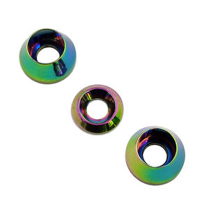 แหวนรองแบนสีต่างๆ M6อลูมิเนียมอลูมิเนียมแบบกำหนดเองที่ใช้ในการดัดแปลงรถยนต์ชุบผิวสีดำ - Product Image 4