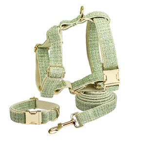 Ensemble de harnais, collier et laisse pour chien PUPE, élégant, uni, réglable, sans traction, en nylon, avec nœud papillon, combo en vrac, accessoires pour animaux de compagnie - Product Image 3