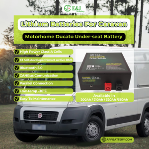แบตเตอรี่ EJ 12V 200Ah LiFePO4 พร้อม CANbus สำหรับรถ Sprinter Fiat Ducato RV ไฟ LED สีสันสดใส 2560Wh ระบบกักเก็บพลังงานแสงอาทิตย์ +5000 รอบการใช้งาน - Product Image 5