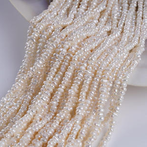 Perles d'eau douce naturelles de Zhuji, 3-4 mm, blanches, rondes, forme de pomme de terre, en vrac, semi-finies, pour collier et bracelet DIY - Product Image 5