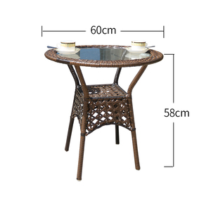 Juego de Muebles de Jardín de Mimbre Sintético para Exteriores con Mesa de Vidrio de Diseño Único y Económico, Ideal para <span class=keywords><strong>Bistro</strong></span> - Product Image 5