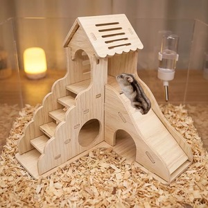 Toboggan modulaire <span class=keywords><strong>en</strong></span> <span class=keywords><strong>bois</strong></span> pour petits animaux (hamster) - Écologique, montage facile, toboggan amusant pour salon - Product Image 2