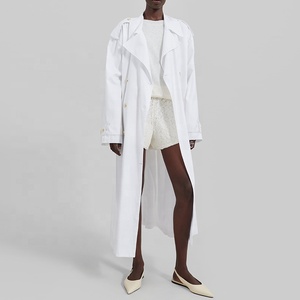 Trench-Coats Femme Coupe régulière Épaules tombantes Poches passepoilées avant Poignets boutonnés Sangle détachable Boucles de ceinture trench surdimensionné - Product Image 2