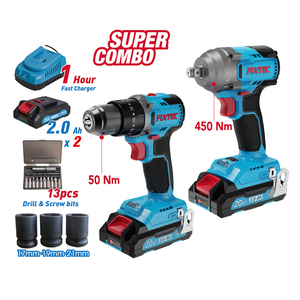 FIXTEC สว่านกระแทกไร้สาย 20V ขนาด 1/2 นิ้ว แรงบิด 50 นิวตันเมตร พร้อมฟังก์ชั่นไขควง สว่านไฟฟ้าไร้สาย แรงบิดสูงสุด 450 นิวตันเมตร รุ่น FCK202 สว่านกระแทกไร้สาย - Product Image 1