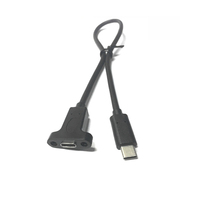 Cable de Extensión de Datos USB-C USB 3.1 Tipo C Macho a Hembra con Orificio para Montaje en Panel
