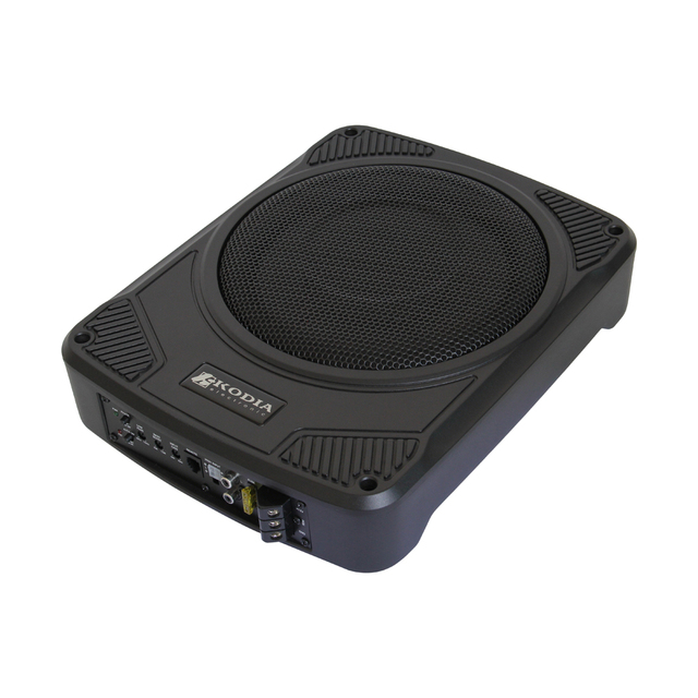 150W RMS 10" Slim Active Subwoofer - Die-Cast Box, Underseat Car Audio System, Heavy-Duty Heatsink