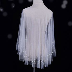 Nouvelle arrivée Cape de perles <span class=keywords><strong>Veste</strong></span> de <span class=keywords><strong>mariage</strong></span> en tulle Châle de <span class=keywords><strong>mariage</strong></span> prêt à l'emploi - Product Image 2