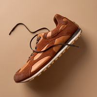 Chaussures décontractées vintage de créateur en gros, baskets légères pour hommes en cuir véritable, style rétro, fabriquées à la main, prix d'usine