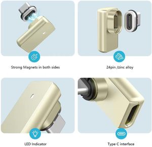 อะแดปเตอร์แม่เหล็ก USB C 240W, หัวต่อ USB-C แบบมุมฉาก 90 องศา (ตัวผู้-ตัวเมีย), ถ่ายโอนข้อมูล 40Gbps, รองรับการแสดงผลวิดีโอ 8K - Product Image 2