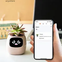 Mini pot de fleurs intelligent et mignon avec arrosage automatique IA, pot de plantes robot intelligent avec capteur, jouet pour animaux de compagnie, pour la maison