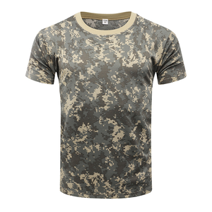 DF131 T-shirts à col rond à manches courtes pour étudiants, séchage rapide, respirants, camouflage ACU, pour l'entraînement sur le campus, plusieurs couleurs camouflage, en stock - Product Image 1