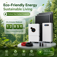 Sistema de Energía Solar Híbrido Sostenible de 12kW, Estándar Estadounidense, Bifásico, con Batería de Litio-Ferrofosfato (LiFePO4) de 16kWh