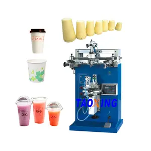 Cheap price 250 400 coffee tea paper cup screen printing machine for milk disposable plastic cup