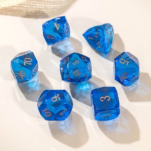 Wholesale High Quality Eco-Friendly Durable Sharp <b>Edge</b> Red Resin <b>Square</b> Polyhedral Dice Set 1PC Customized Packaging DND RPG - Product Image 6
