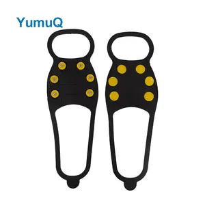 Crampons YumuQ High Quality 6 8 Anti Slip Ice Toothed Spikes Crampons Climbing Camping Winter Snow Shoe Cleats