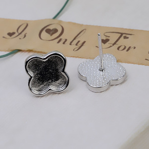 Women's S925 <b>Silver</b> Pendant Jewelry <b>Set</b> Handmade DIY Accessory with Heart-Shaped Frosted Earring <b>Ring</b> and Empty Holder 1362 - Product Image 4