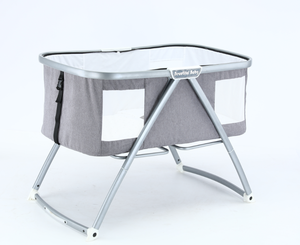 2025 Portable Foldable <strong>Baby</strong> <strong>Cradle</strong> Rocking Bed Newborn Four-Wheel Design with Rocking Function Foldable Plastic Bedside <strong>Cradle</strong> - Product Image 4