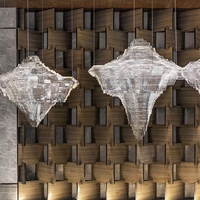 Luminaire suspendu design en acrylique transparent en forme de nuage 3D, style postmoderne, personnalisé, pour hôtel, villa