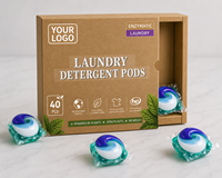 Lessives en dosettes OEM écologiques, hautement concentrées, antibactériennes, protectrices des couleurs, adoucissantes, nettoyage en profondeur, longue durée