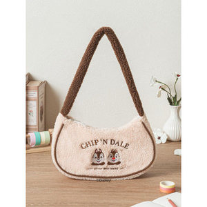 Chip Dale Pogle Half Moon Back borsetta marrone con cinturino singolo Vintage alla moda con chiusura a Zip in Nylon vera pelle per tutti - Product Image 1