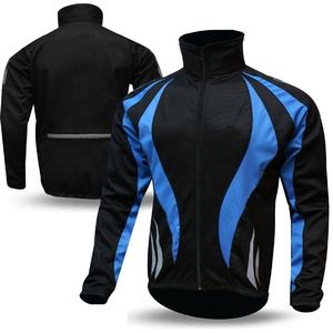 Veste de cyclisme d'hiver pour homme PIHA SPORTS avec logo réfléchissant, respirante, à manches longues, col montant, maillot de vélo, veste coupe-vent, gilet d'extérieur - Product Image 2