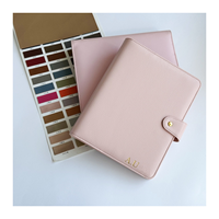 Carnet de notes A5 avec logo personnalisé business rose agenda journal à 6 anneaux reliure logo personnalisé simili cuir poche