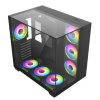 Boîtier PC AntarcChill à prix de gros, boîtier ATX Mid Tower pour gamer, boîtier de bureau, châssis d'ordinateur en verre trempé