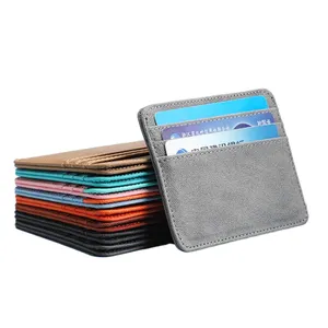 Custom ID Credit Card Holder Wallet Men Wallets Multi Function Man Leather Slim ID Card Holder Wallet