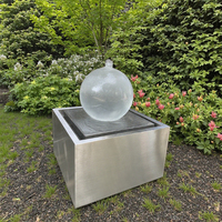 Boule d'intérieur en acier Corten Fontaine Jardin Cascade Caractéristique Boule d'eau artificielle extérieure Matériau métallique
