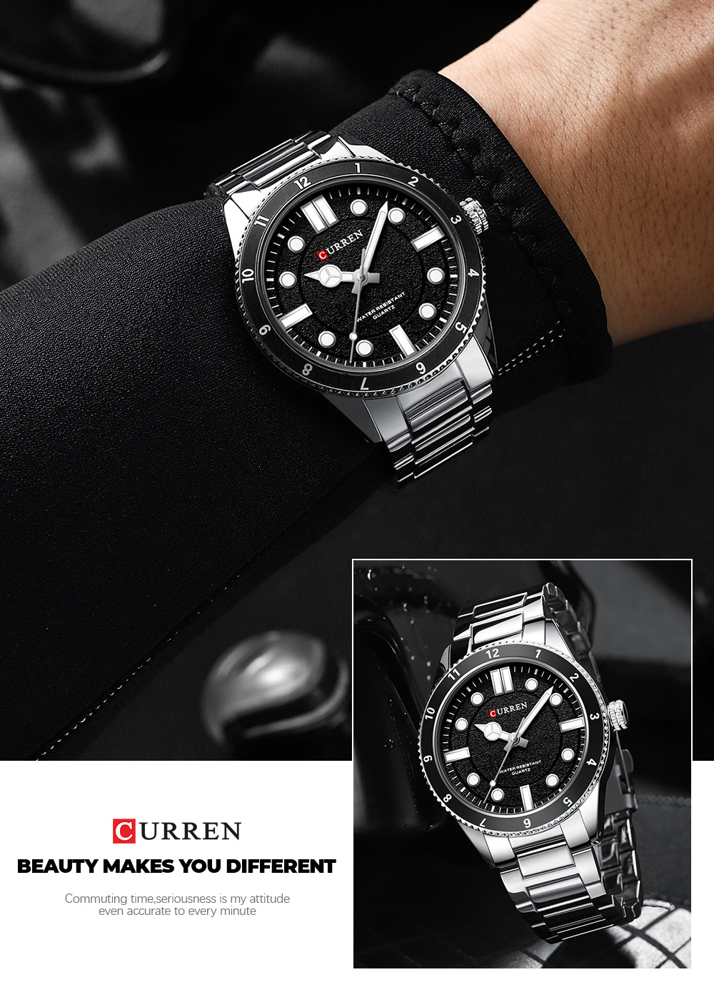 Curren *出品 Curren 8457 Classic Guangzhou Man Quartz Watch - Stainless
