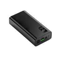 Batterie externe portable 4 en 1 avec logo personnalisé, haute capacité 20000 mAh, USB, chargeur mobile avec écran LED