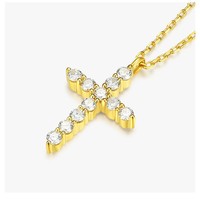 Bijou Bling Bling Iced Out CrossCross Border Multi Exclusive, Choix des Influenceurs, Protection UV en Résine, Plaqué Or 18 carats