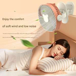 Nouveau grand clip bureau chambre étudiant dortoir USB ventilateur de bureau Rechargeable avec veilleuse longue durée de vie - Product Image 3
