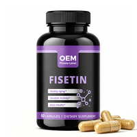 Capsules d'antioxydant Fisetin à base d'extrait naturel d'arbre fumé, OEM/ODM personnalisées, 120 unités, complément pour la longévité et un vieillissement sain